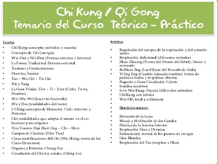  CURSO DE MEDICINA CHINA Y CHI KUNG 