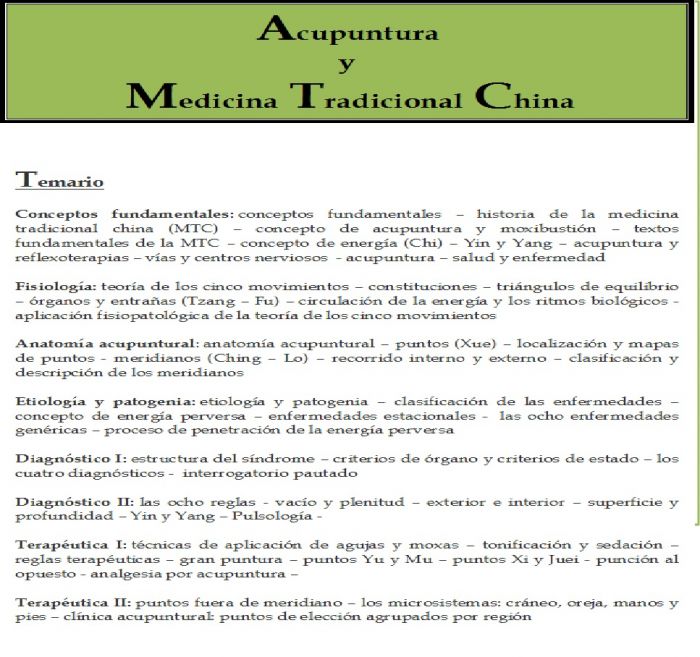  CURSO DE MEDICINA CHINA Y CHI KUNG 